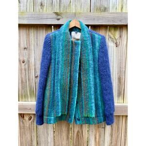 Irish Handwoven Wool Jacket with Built-In Scarf — Donegal Design